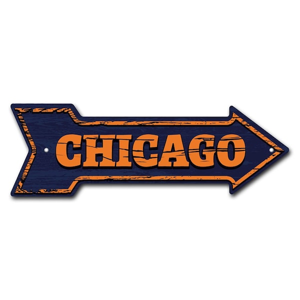 Chicago 2 Arrow Sign Funny Home Decor 36in Wide